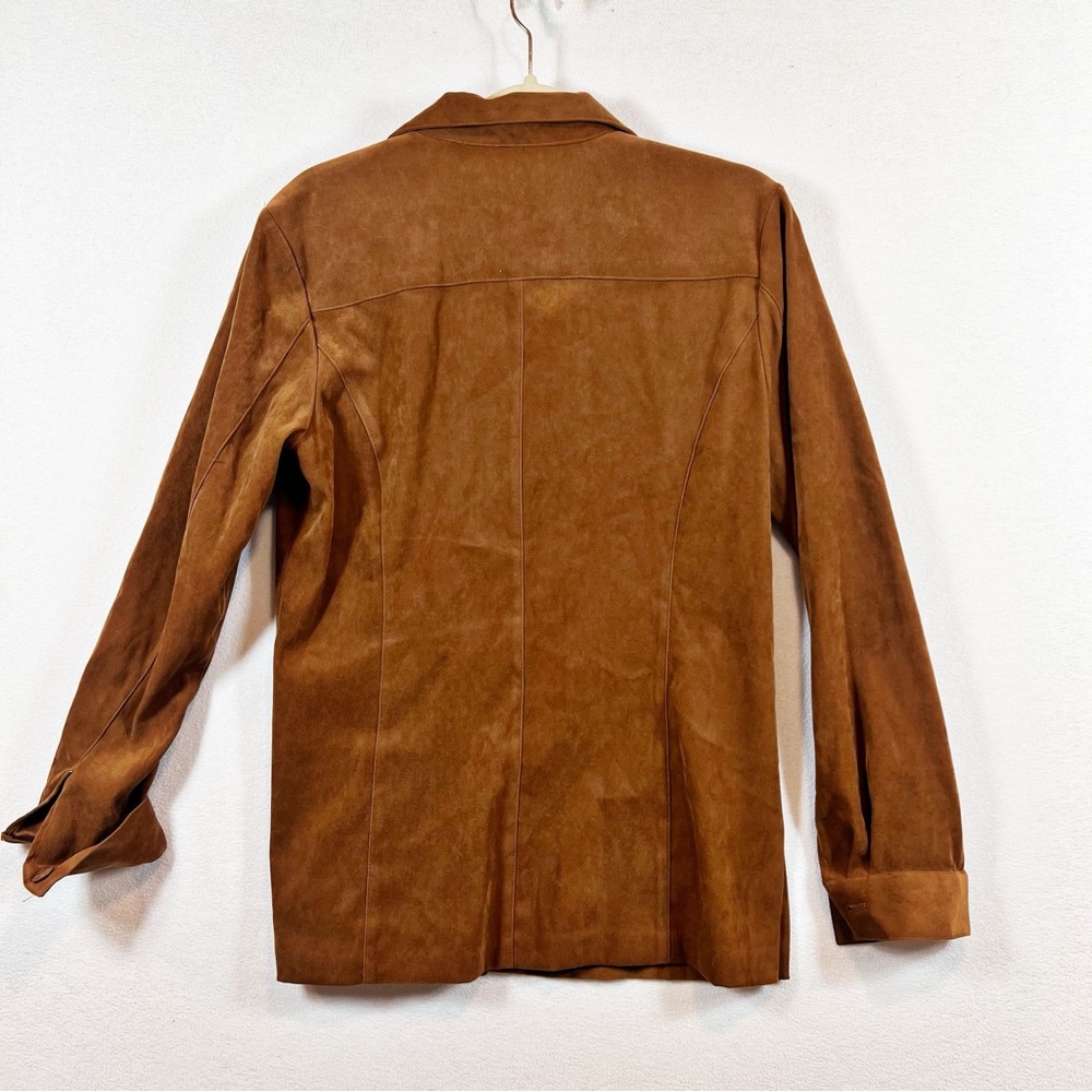 Express Vintage Faux Leather Button Down Top Women's M Long Sleeve Western Boho - Picture 5 of 11